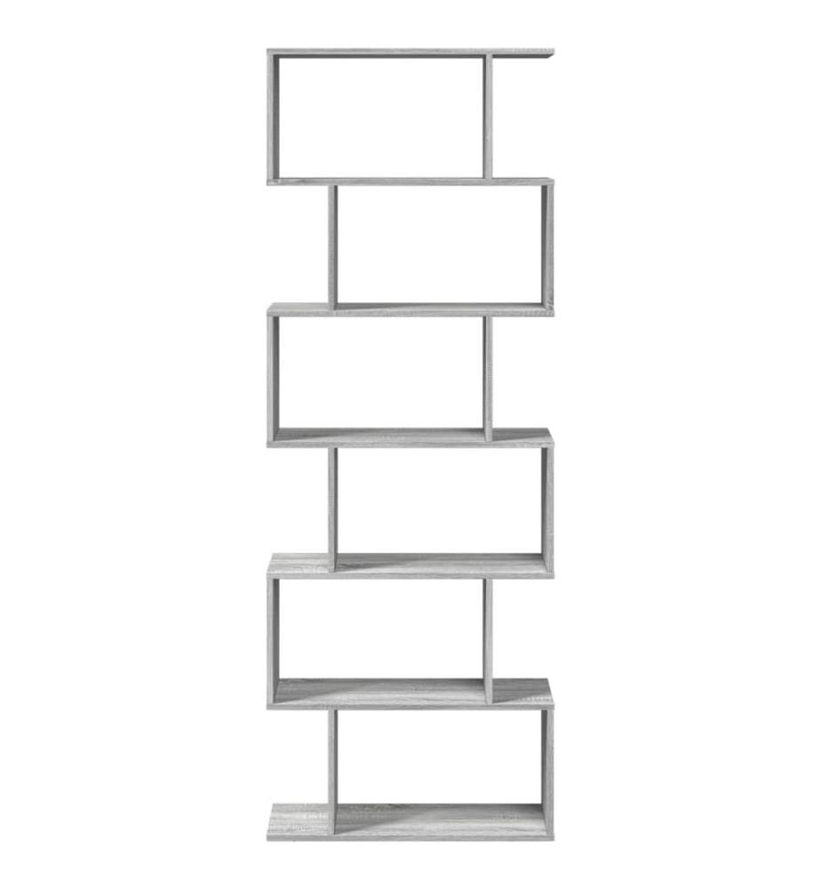 Raumteiler-Bücherregal 6 Etagen Grau Sonoma 70x24x193 cm
