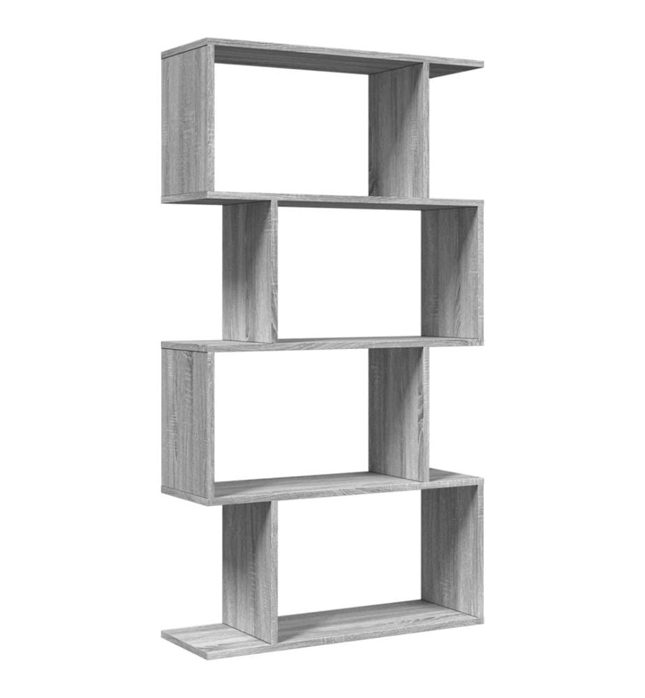 Raumteiler-Bücherregal 4 Böden Grau Sonoma 70x24x129 cm