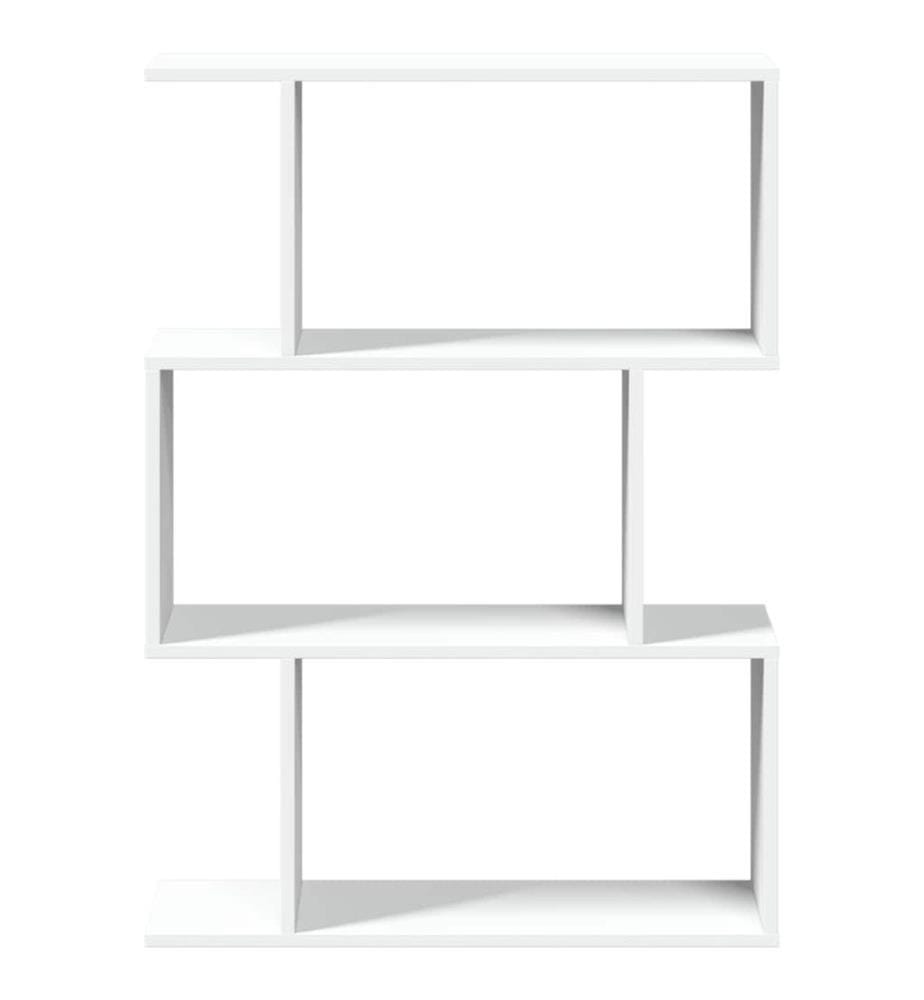 Raumteiler Bücherregal 3-stufig Weiss 70x24x97 cm Holzwerkstoff