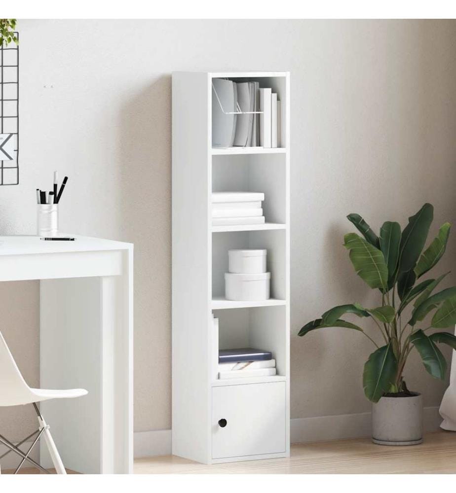 Bücherregal Weiss 31x24x127 cm Holzwerkstoff