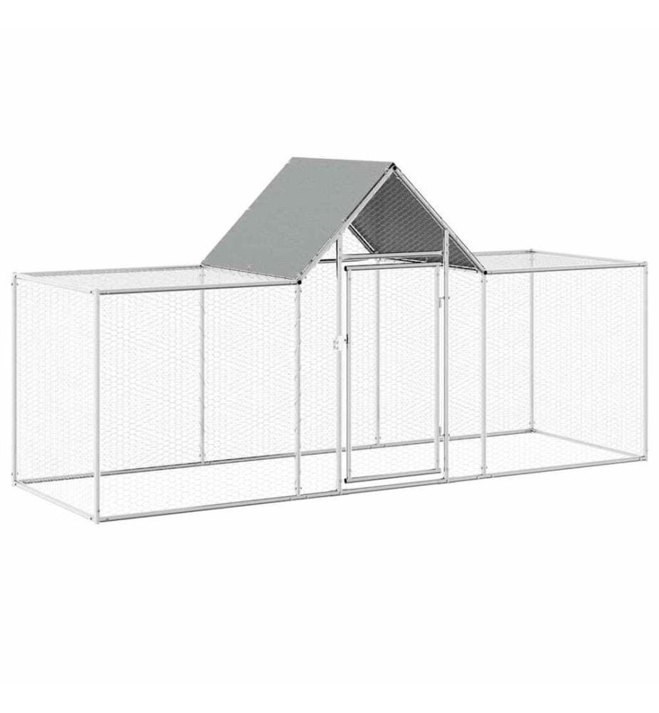 Poulailler 3 x 1 x 1,5 m Acier galvanisé