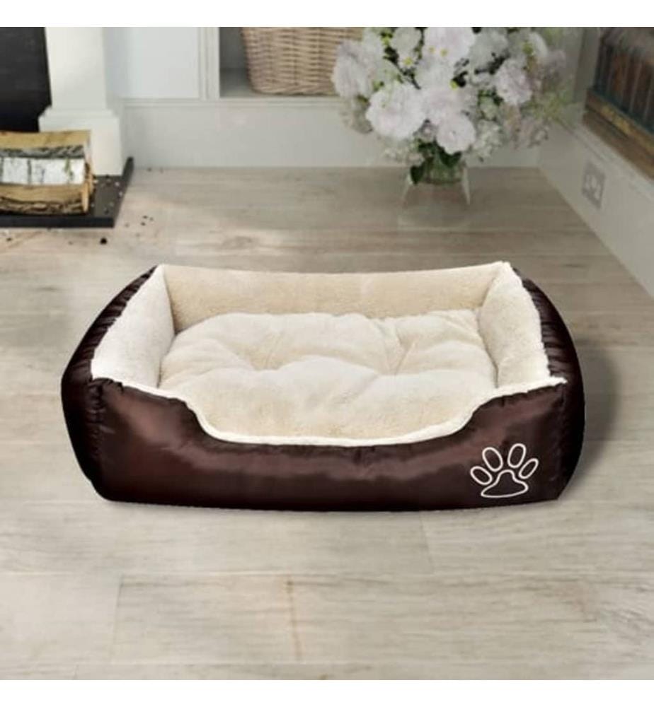 Lit chaud pour chiens avec coussin rembourrée L
