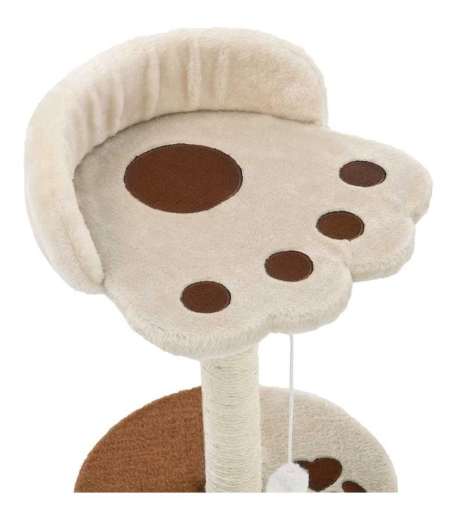 Arbre à chat avec griffoir en sisal 40 cm Beige et Marron
