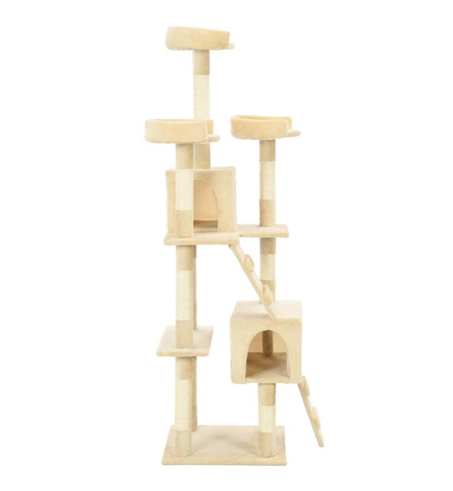 Katzen-Kratzbaum mit Sisal-Säulen 170 cm Beige