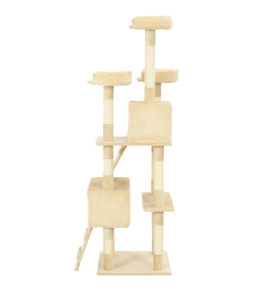 Katzen-Kratzbaum mit Sisal-Säulen 170 cm Beige