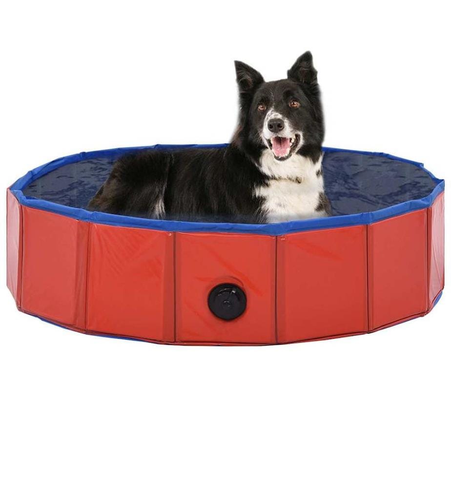 Hundepool Faltbar Rot 80×20 cm PVC