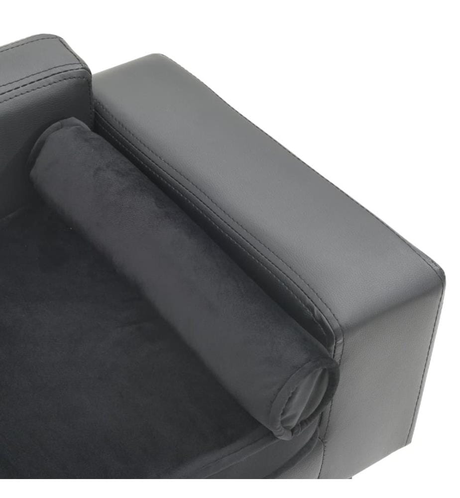Hundesofa Grau 81x43x31 cm Plüsch und Kunstleder