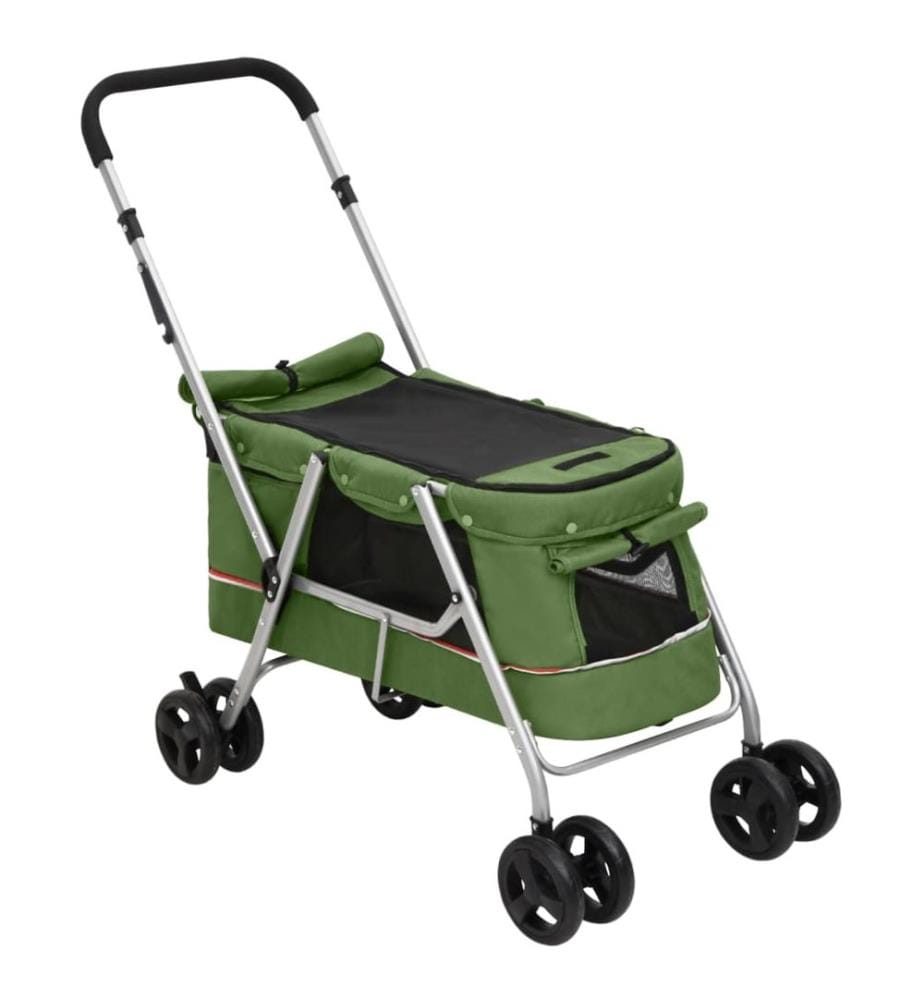 Poussette pour chien pliante Vert 100x49x96 cm Tissu de lin