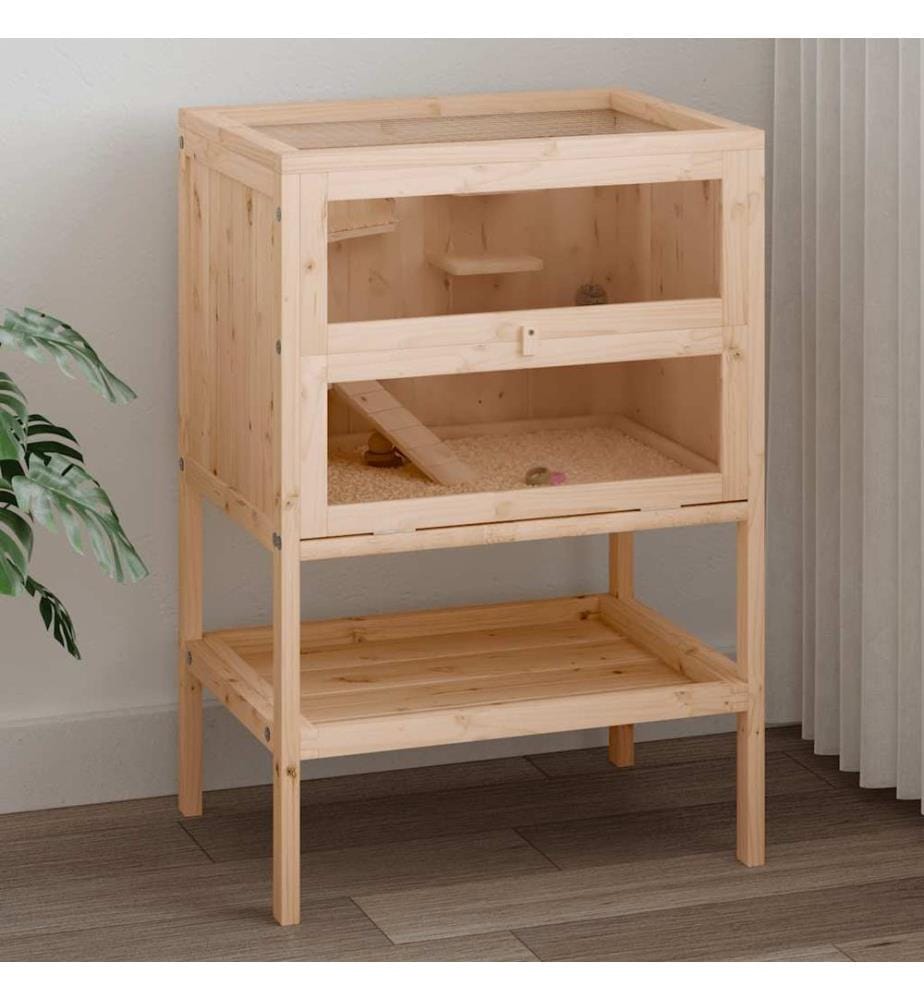 Cage pour hamster 55x40x80 cm Bois massif Sapin