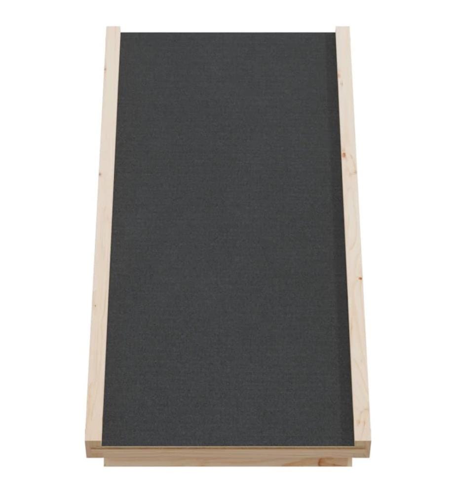 Rampe pour chiens gris 70x35 cm bois de sapin solide