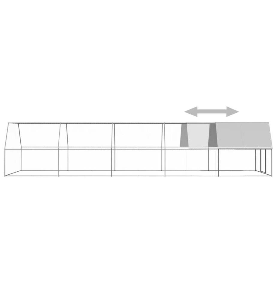 Poulailler 3x10x2 m acier galvanisé