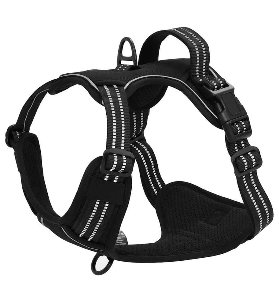 Harnais pour chien avec bandes réfléchissantes réglables noir M