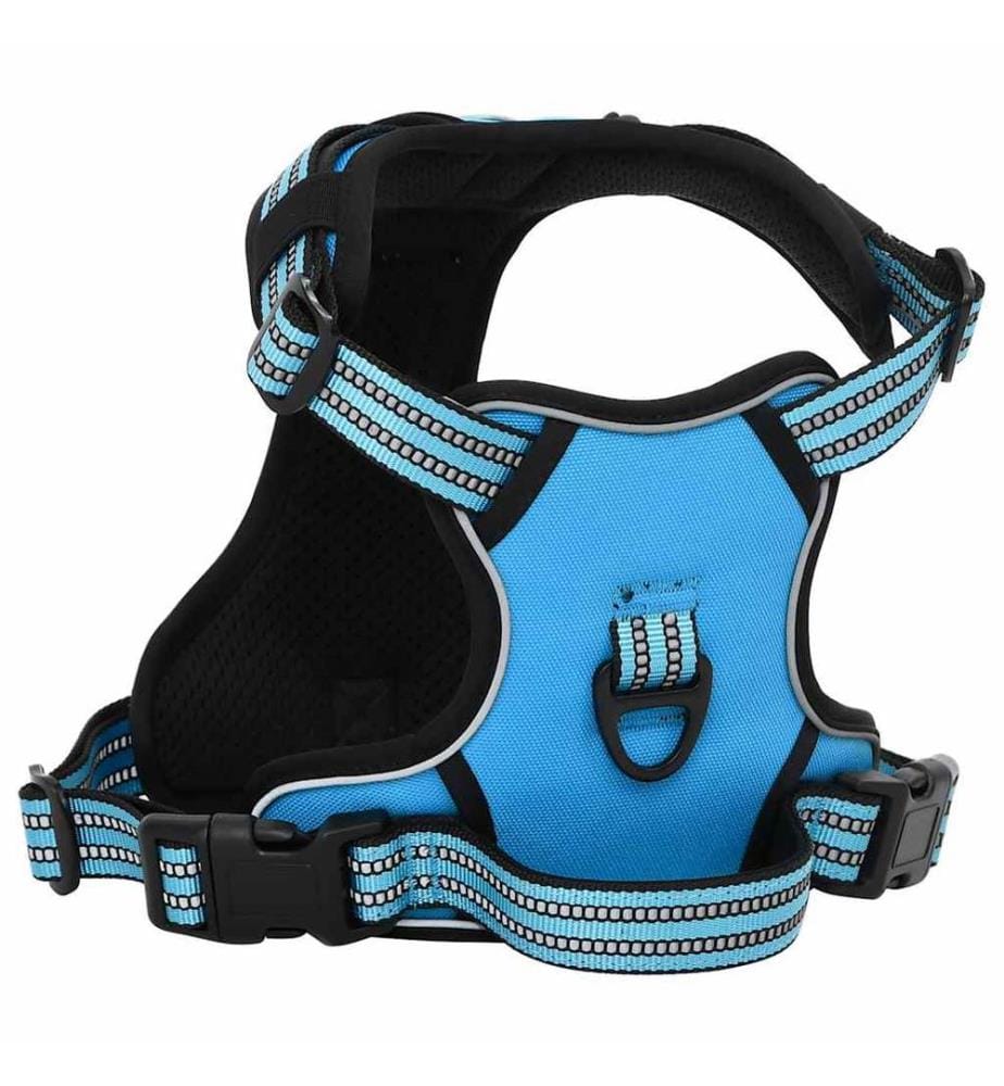 Harnais pour chien et bandes réfléchissantes réglables bleu XL
