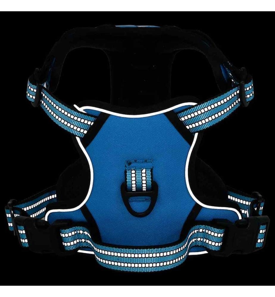 Harnais pour chien et bandes réfléchissantes réglables bleu XL