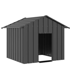 Hundehütte mit Dach 131x101x102 cm Verzinkter Stahl