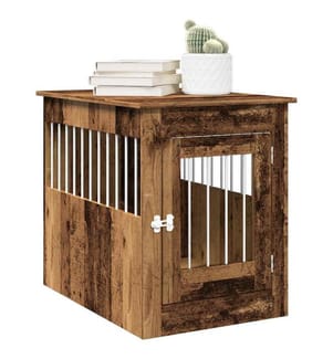 Hundekäfig im Möbelstil Altholz-Optik 55x80x68 cm Holzwerkstoff