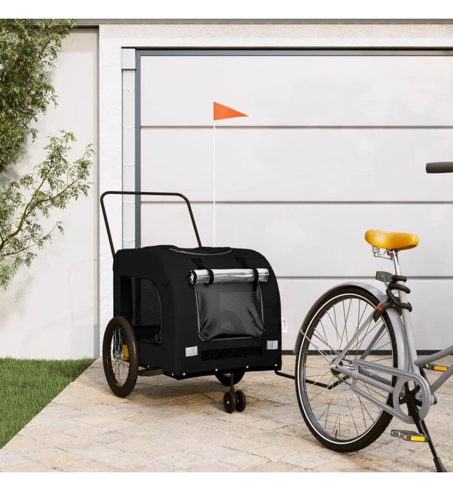 Remorque de vélo pour animaux de compagnie noir