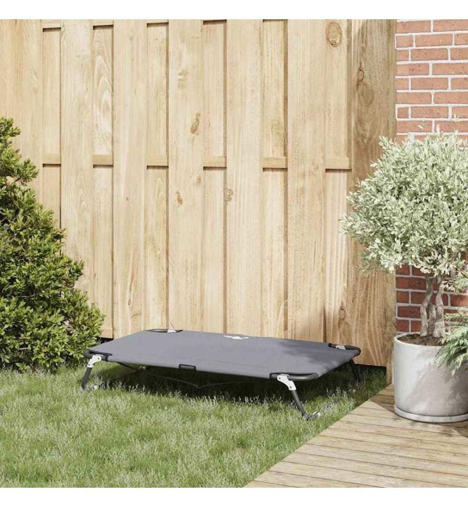 Lit pour Chien Gris clair 90 x 55 x 18 cm Acier