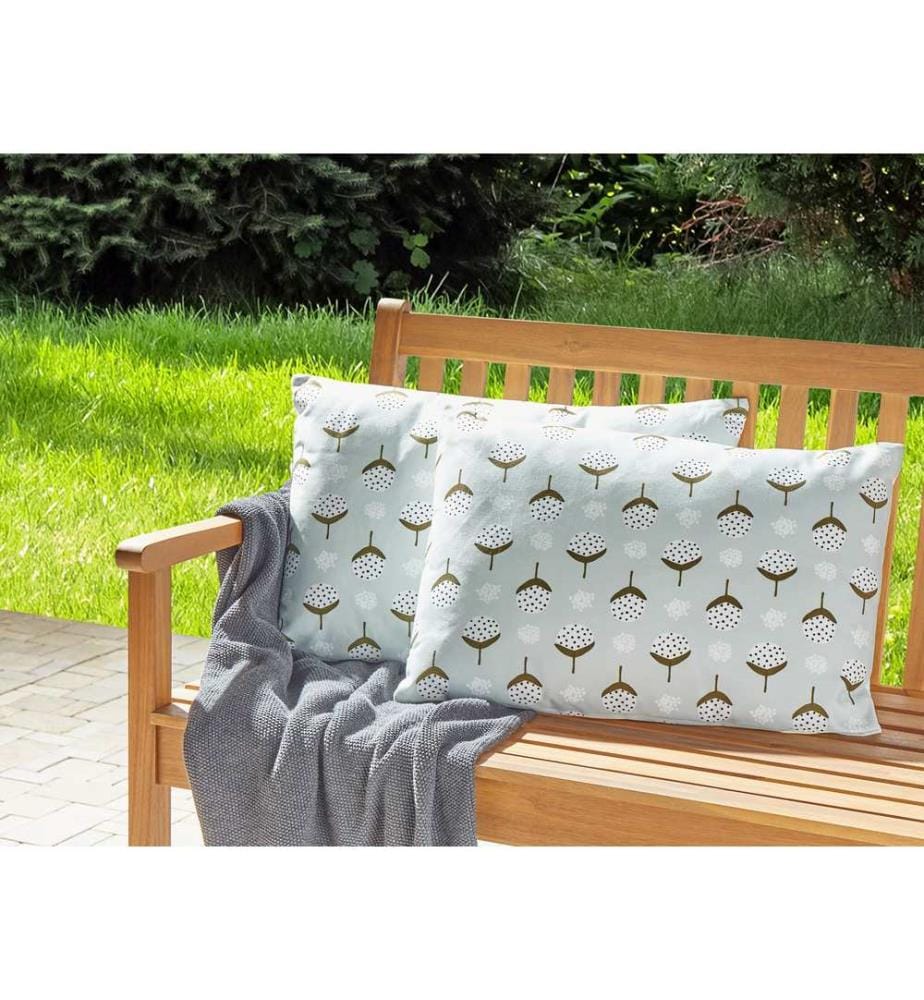 Set di 2 cuscini da esterno CUNEO Trama geometrica 40 x 60 cm Verde