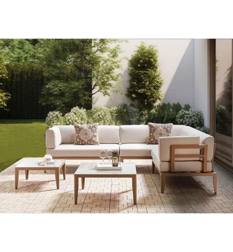 Ensemble de housses de coussins d'extérieur RIMA III Beige clair