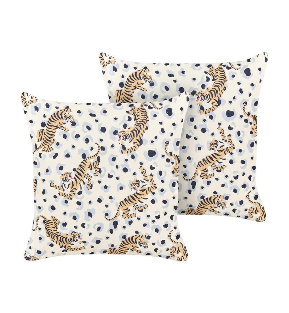 Set di 2 cuscini da esterno ARENZANO Trama animale 45 x 45 cm Beige