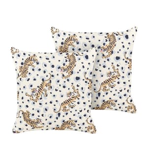 Lot de 2 coussins d'extérieur ARENZANO Motif animal 45 x 45 cm Beige