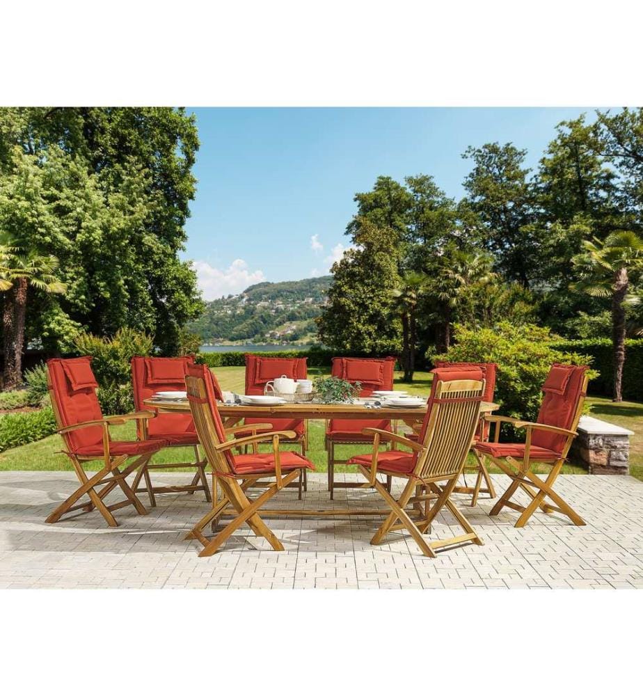 Sitzauflagen 8er Set MAUI 40 x 54 cm Dunkelrot
