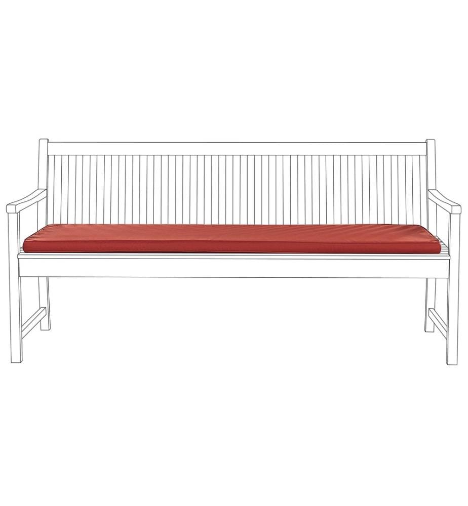 Bench Seat Pad Cushion VIVARA 169 x 50 cm Dark Red