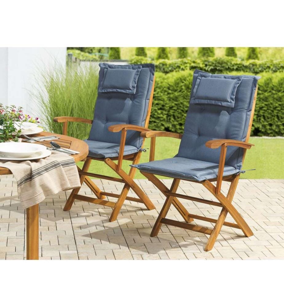 Sitzauflagen 2er Set MAUI 40 x 54 cm Blau