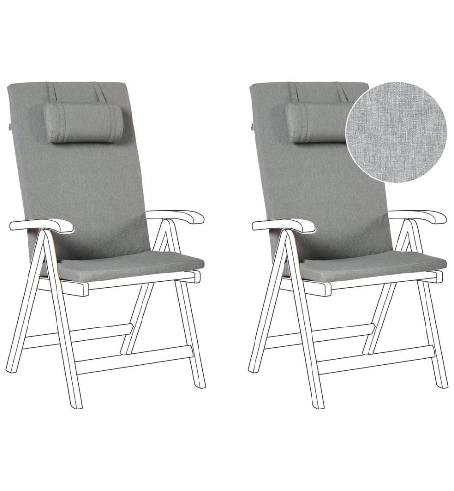 Sitzauflagen 2er Set JAVA/AMANTEA PREMIUM 50 x 70 cm Grau meliert