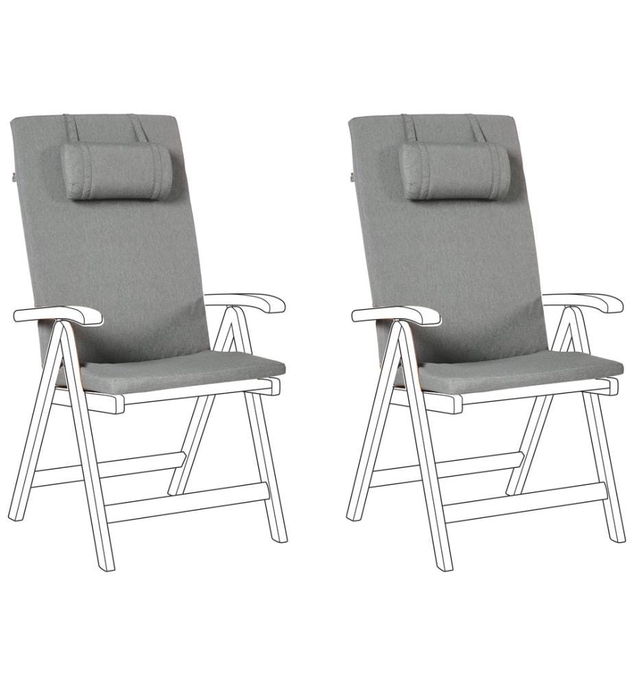 Sitzauflagen 2er Set JAVA/AMANTEA PREMIUM 50 x 70 cm Grau meliert