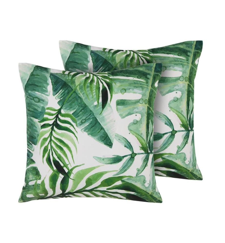 Set di 2 cuscini da esterno PAVELLI Trama di piante 45 x 45 cm Verde