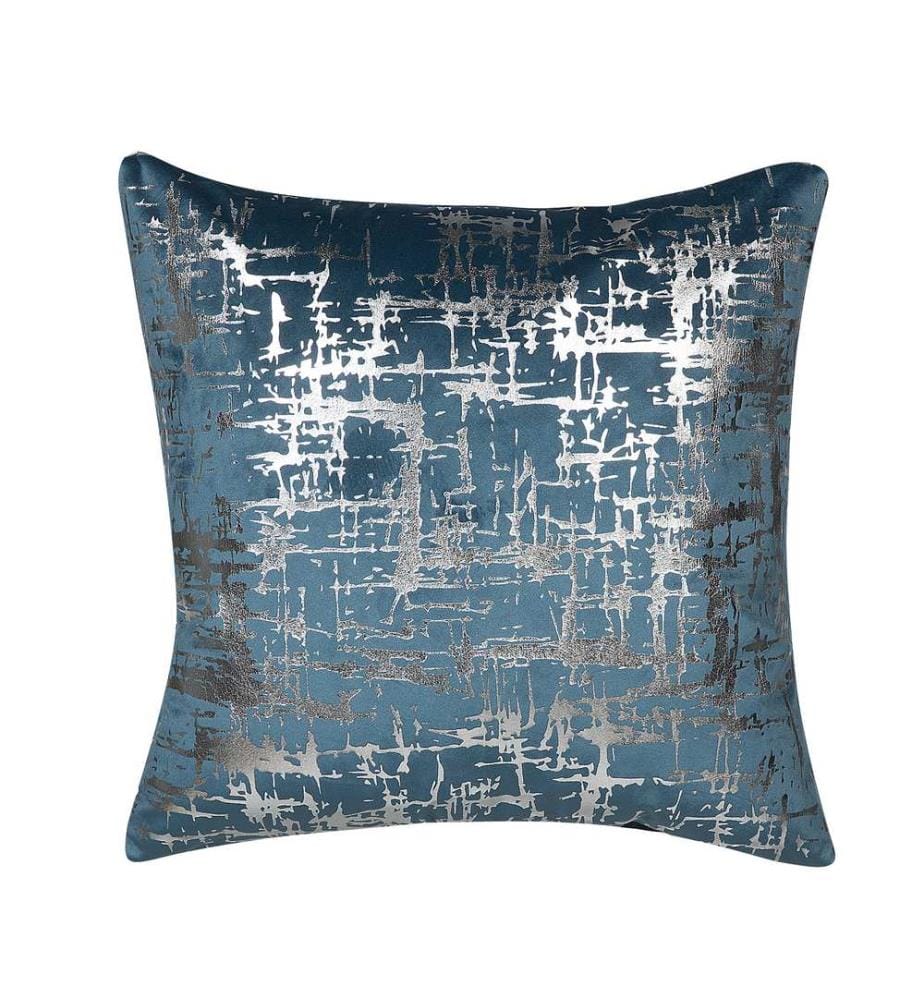 Set di 2 cuscini GARDENIA Velluto 45 x 45 cm Blu Trama astratta