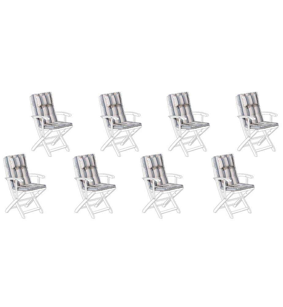 Set di 8 Cuscini Schiena/Seduta MAUI 40 x 54 cm Multicolore