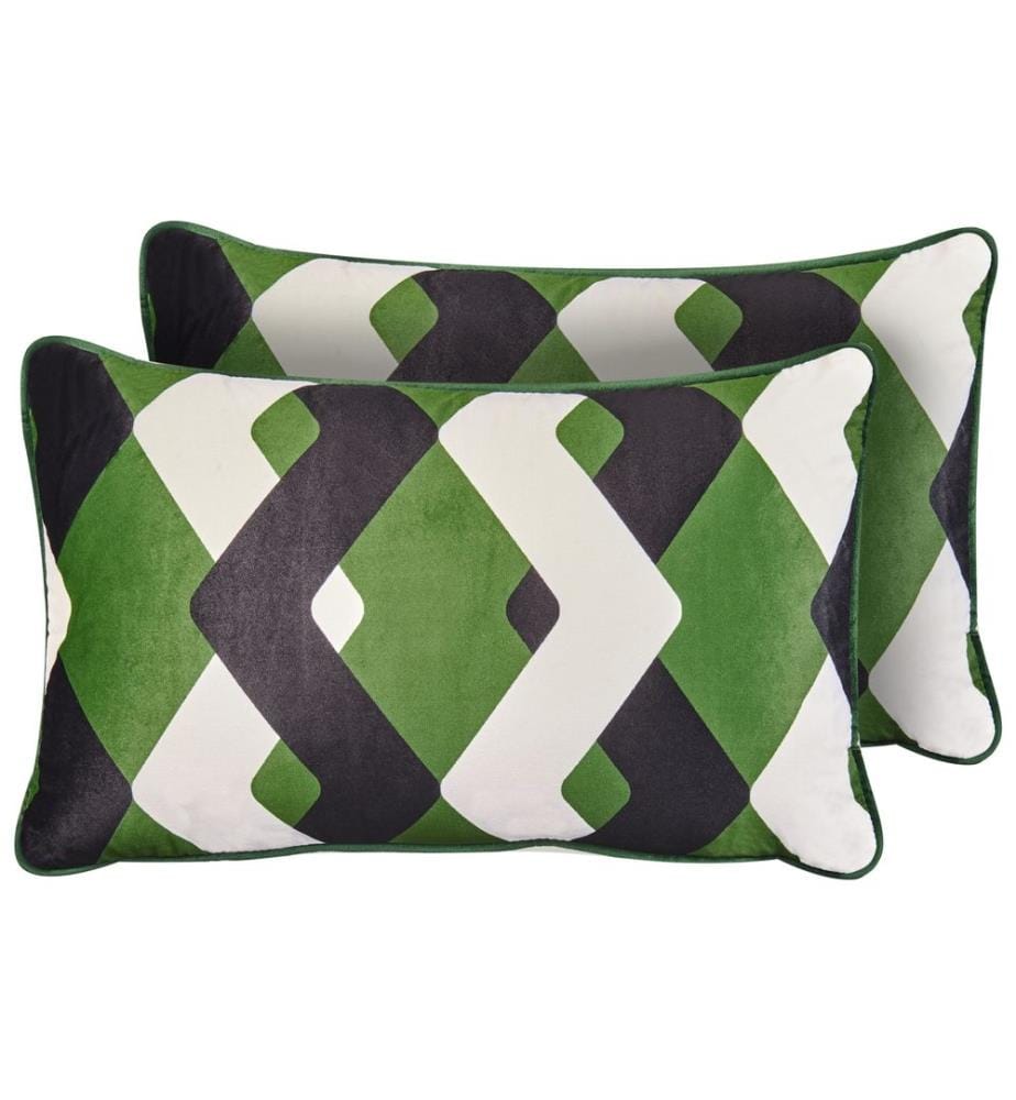 Set di 2 cuscini da esterno SWAY Trama geometrica 30 x 50 cm Multicolore