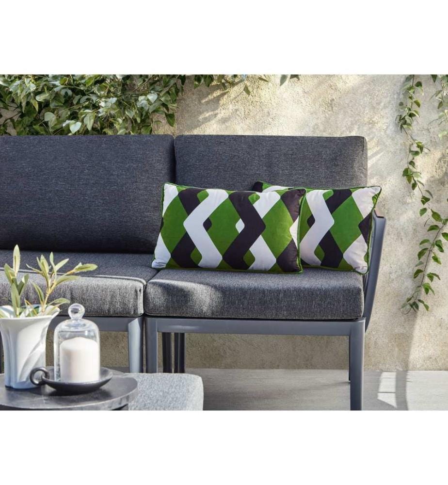Set di 2 cuscini da esterno SWAY Trama geometrica 30 x 50 cm Multicolore