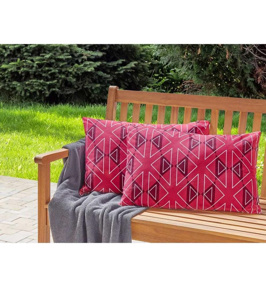 Set di 2 cuscini da esterno MEZZANO Trama geometrica 40 x 60 cm Fucsia