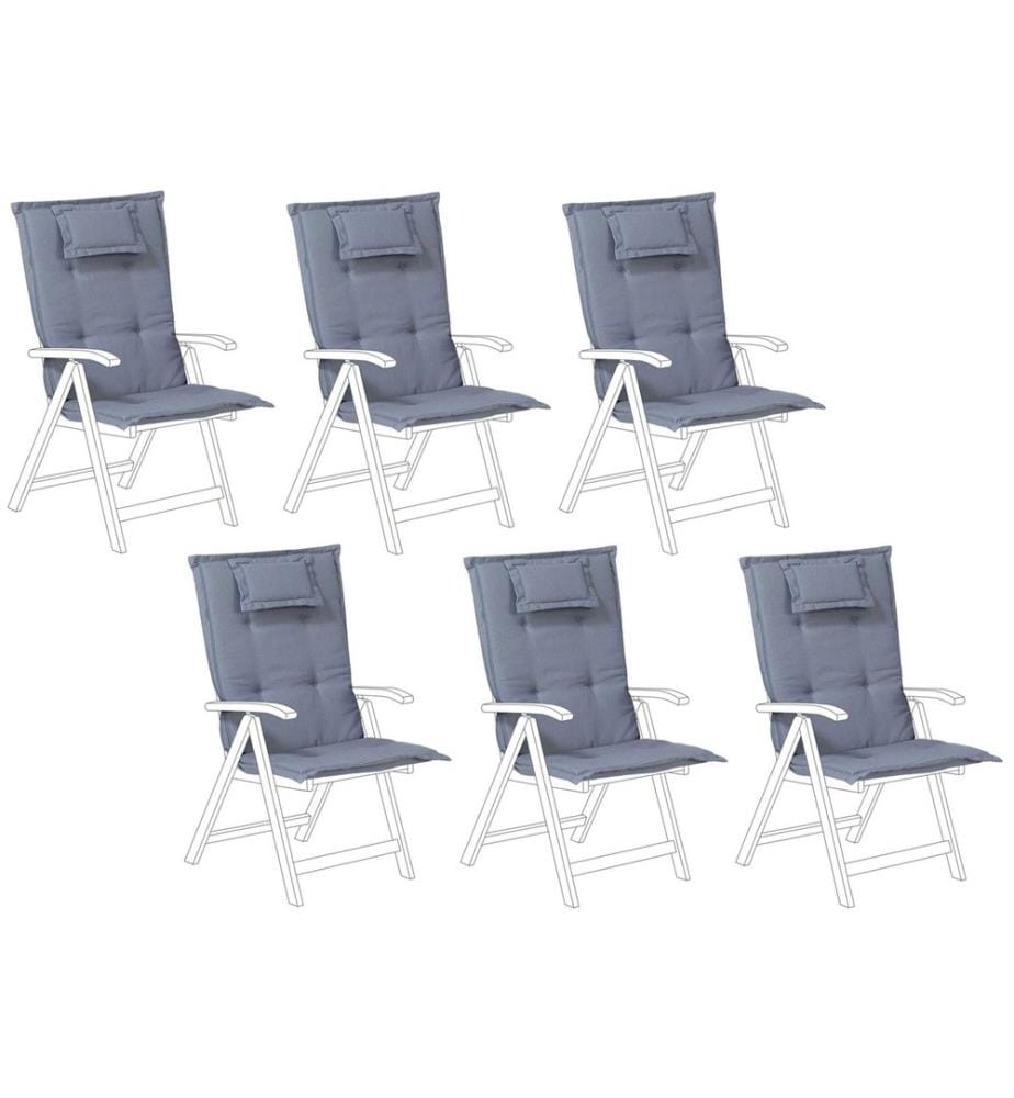 Sitzauflagen 6er Set JAVA/AMANTEA 50 x 70 cm Blau