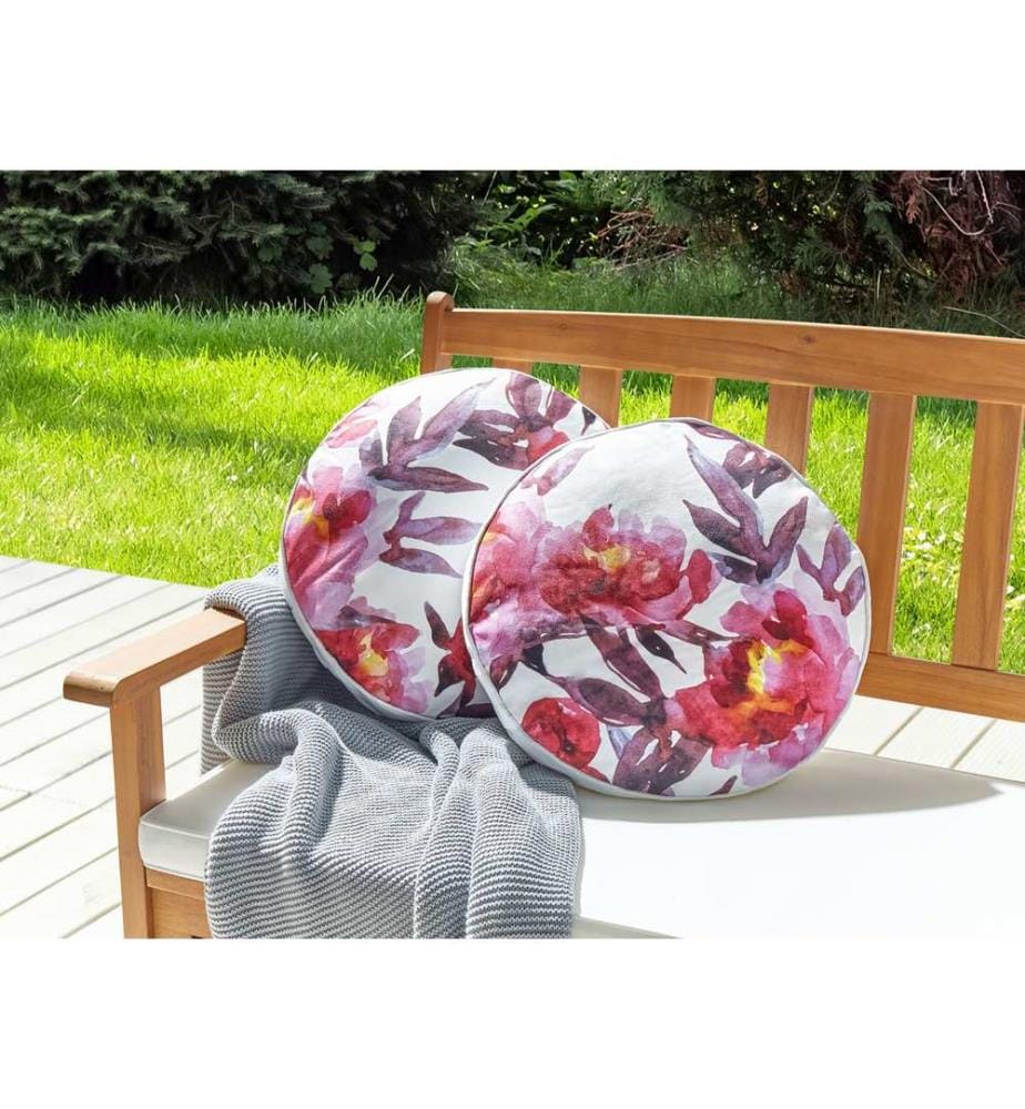 Set di 2 cuscini da esterno LANROSSO Trama floreale 40 x 40 cm Rosa