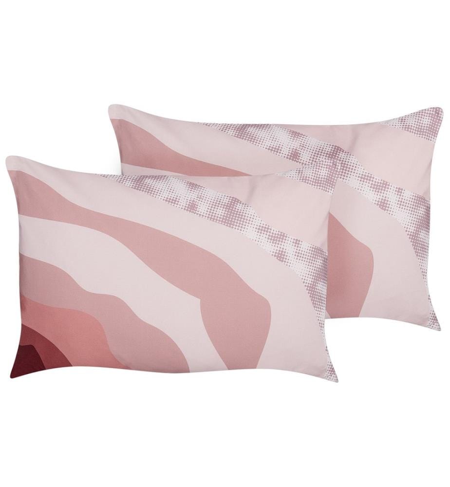 Set di 2 cuscini da esterno CAMPEI Trama astratta 40 x 60 cm Rosa