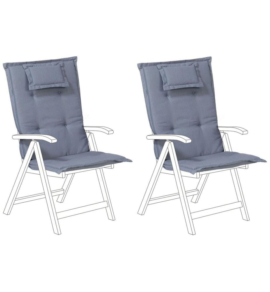 Sitzauflagen 2er Set JAVA/AMANTEA 50 x 70 cm Blau