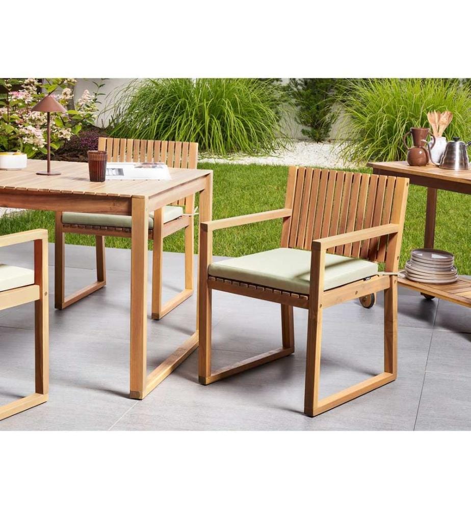 Set di 8 cuscini per sedie SASSARI PREMIUM 46 x 46 cm Verde chiaro
