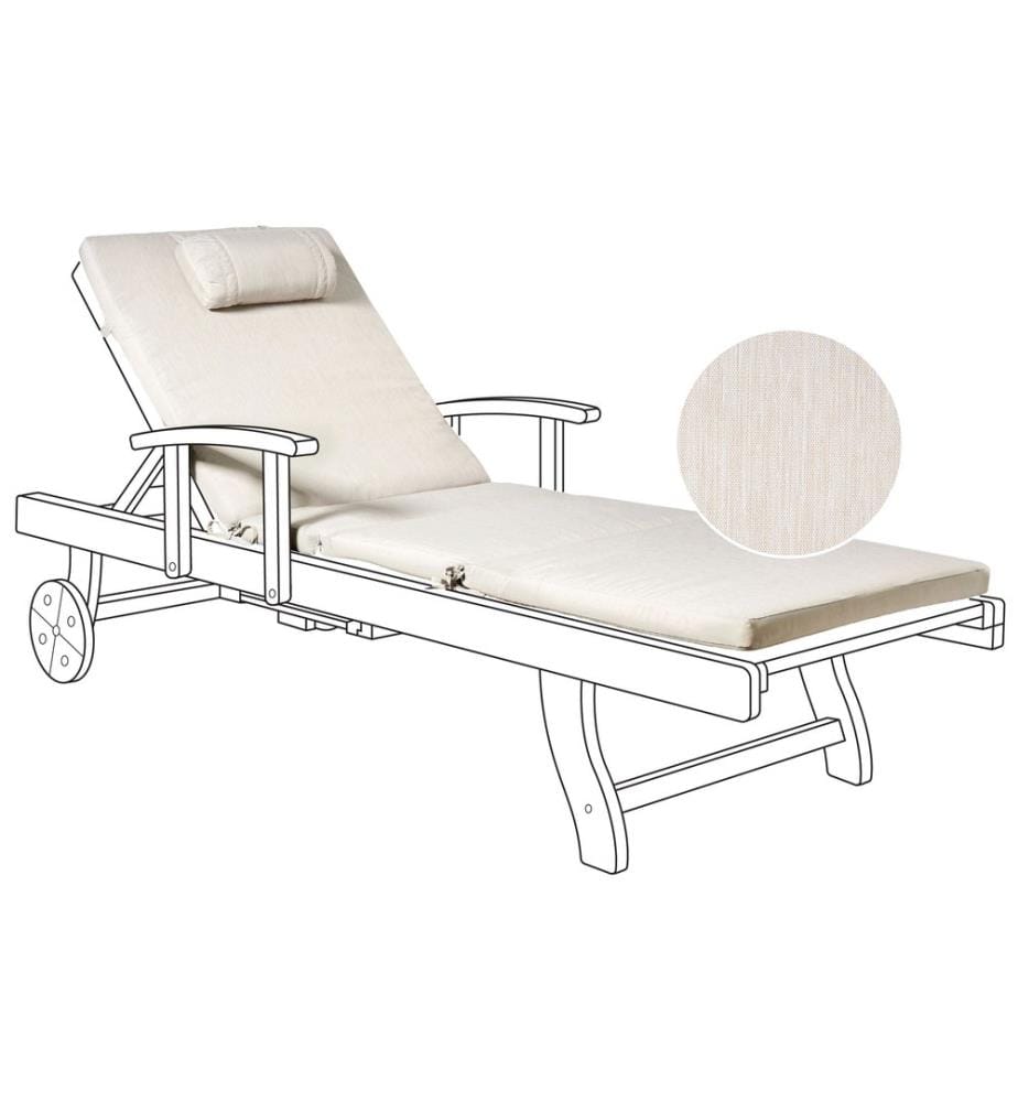 Liegenauflage TOSCANA/JAVA/AMANTEA PREMIUM 189 x 58 cm Hellbeige