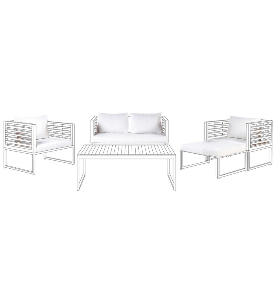 Ensemble de housses de coussins d'extérieur BERMUDA Blanc cassé
