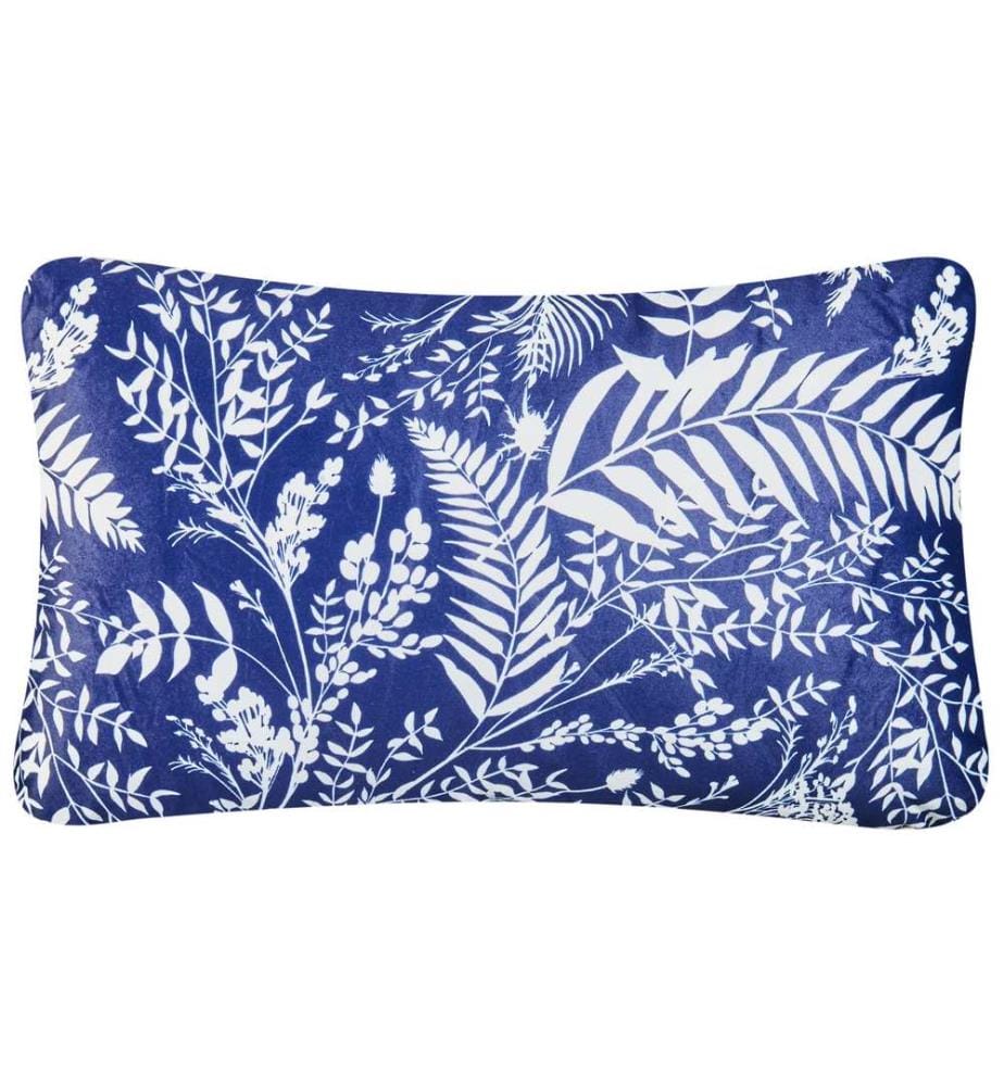 Set di 2 cuscini da esterno GLIMMER Trama di piante 30 x 50 cm Blu