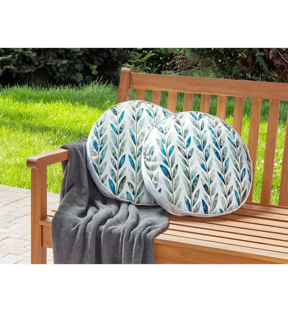 Set di 2 cuscini da esterno LOANO Trama di piante 40 x 40 cm Verde