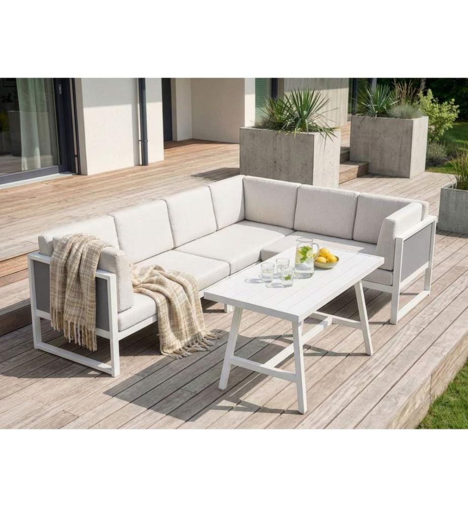 Ensemble de housses de coussins d'extérieur CASTELLA Blanc cassé