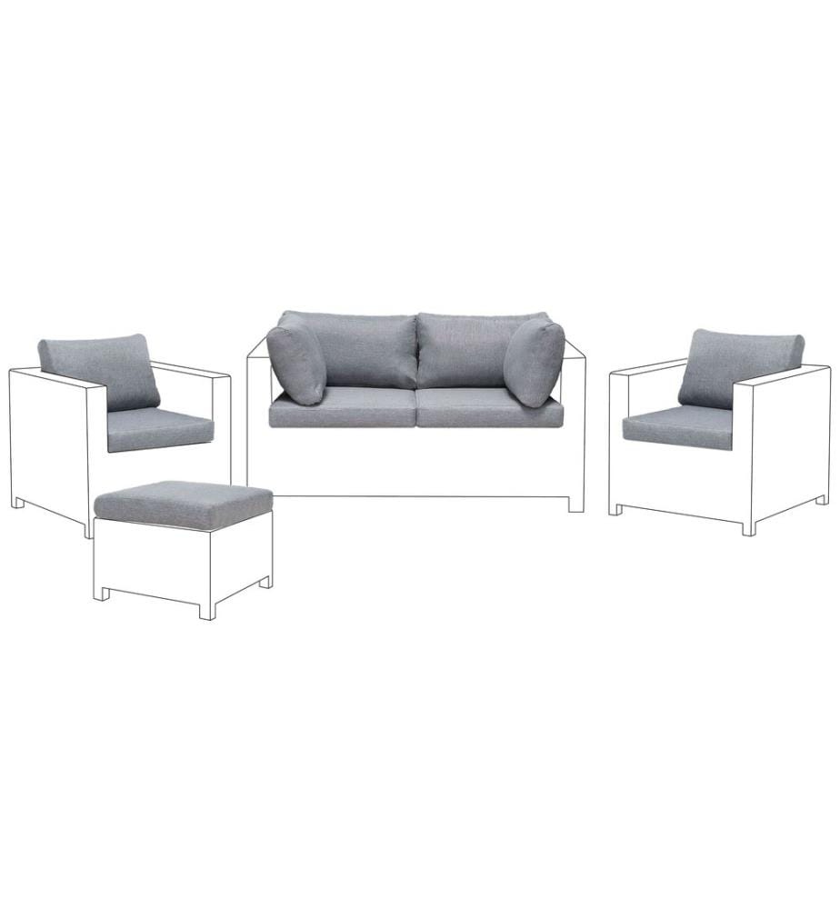 Ensemble de housses de coussins d'extérieur MILANO Gris