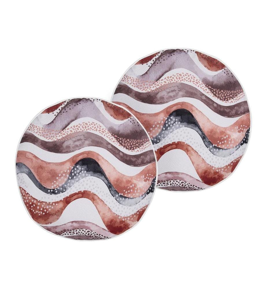 Set di 2 cuscini da esterno SEBORGA Trama astratta 40 x 40 cm Marrone
