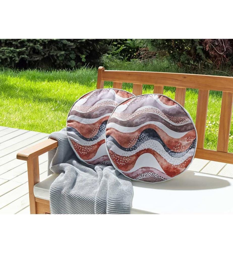 Set di 2 cuscini da esterno SEBORGA Trama astratta 40 x 40 cm Marrone